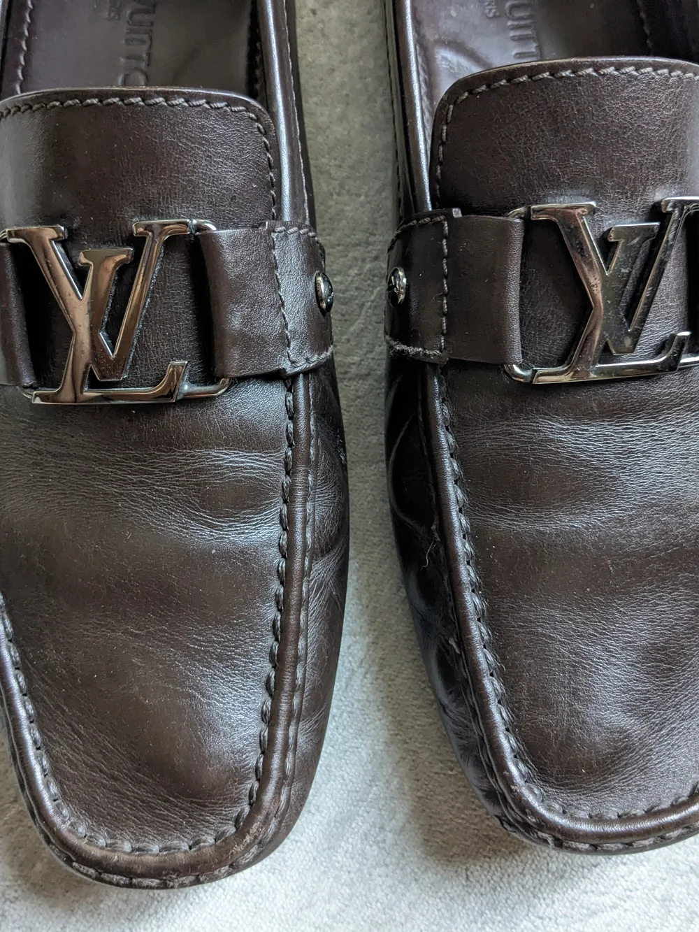 Louis Vuitton Brown Leather Men's Driving Loafers 9.5